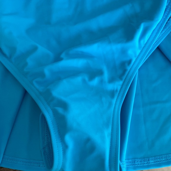 Lands' End Blue One Piece V-Neck Wrap Bathing Suit Size 14-16 NWOT - Picture 7 of 8